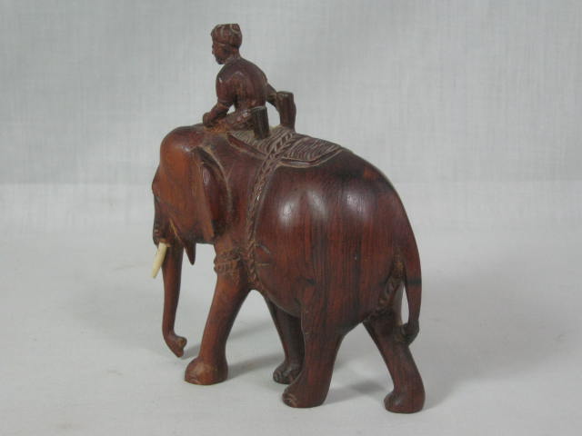 Vtg Antique Hand Carved Burmese Wood Wooden Elephant Mandalay Burma NO RESERVE 3
