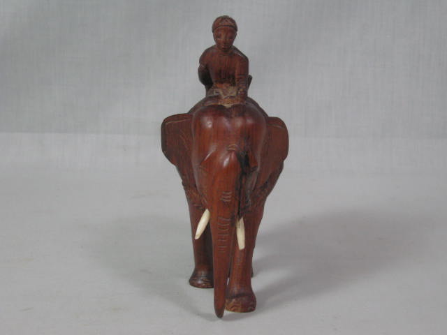 Vtg Antique Hand Carved Burmese Wood Wooden Elephant Mandalay Burma NO RESERVE 4