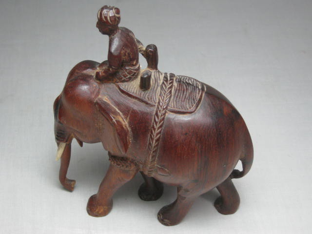 Vtg Antique Hand Carved Burmese Wood Wooden Elephant Mandalay Burma NO RESERVE 8