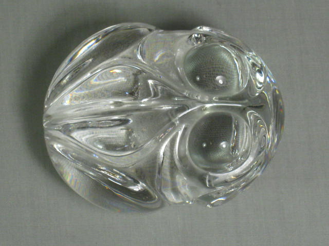 Vintage Signed 1970s Steuben Glass Frog Hand Cooler Figurine Paperweight MINT!