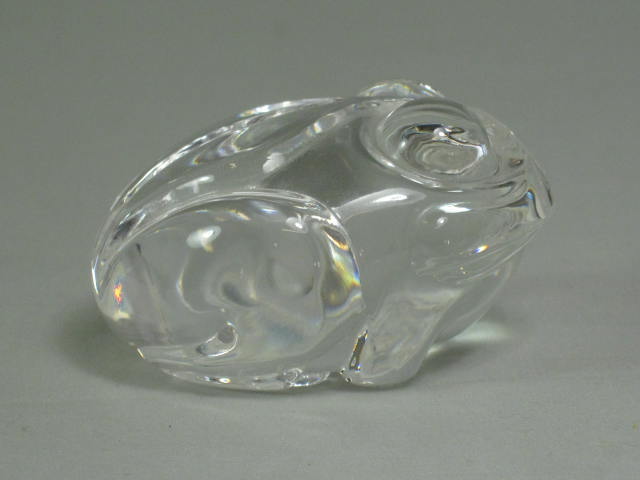Vintage Signed 1970s Steuben Glass Frog Hand Cooler Figurine Paperweight MINT! 2