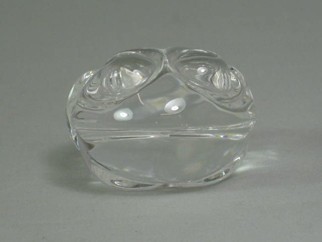Vintage Signed 1970s Steuben Glass Frog Hand Cooler Figurine Paperweight MINT! 3