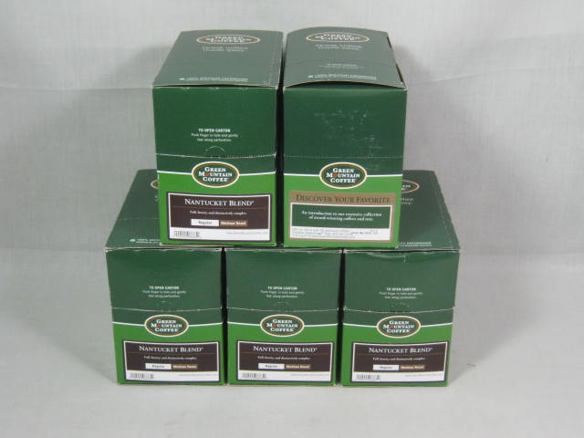5 Boxes (117) Keurig K-Cups Green Mountain Coffee Medium Roast + Assorted Teas