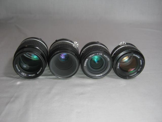Nikon FM2 35mm SLR Camera MD12 Motor Drive MF16 MC12A 28mm 50mm 55mm 105mm Lens 6