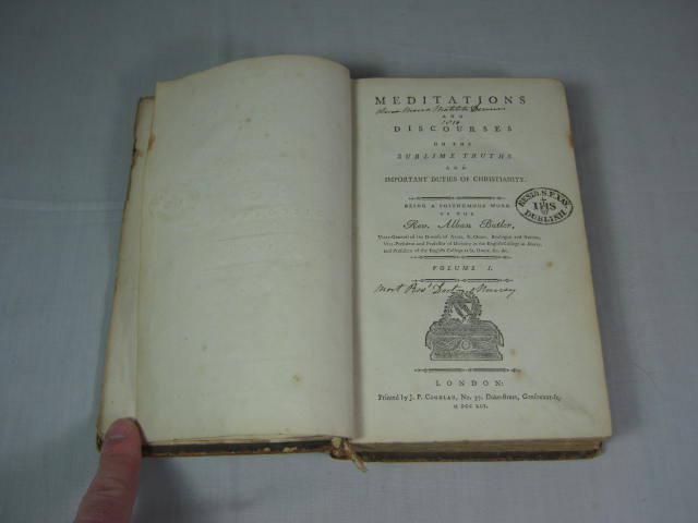 1791 Meditations Discourses Sublime Truths Important Duties Christianity Butler 5