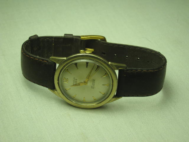 Mens Vtg 1950s Benrus 10K Gold Filled 25 Jewel Self Winding Watch Works NO RES! 1