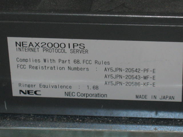 NEC NEAX 2000 IPS Internet Protocol Server W/ Cards NO RESERVE PRICE 6