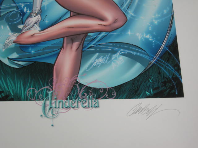 2010 J Scott Campbell Fairytale Fantasies Signed Cinderella Art Print #29/50 NR! 2