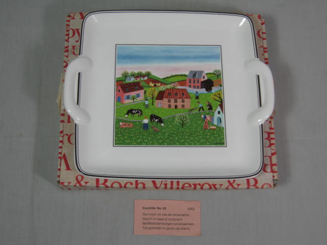 Villeroy & Boch Design Naif 8" Square Cake Platter Plate With Box MINT CONDITION