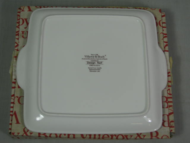 Villeroy & Boch Design Naif 8" Square Cake Platter Plate With Box MINT CONDITION 2