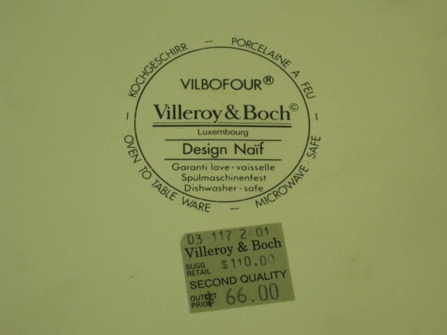 Villeroy & Boch Vilbofour Design Naif 10" Round Casserole Serving Bowl MINT! NR! 5