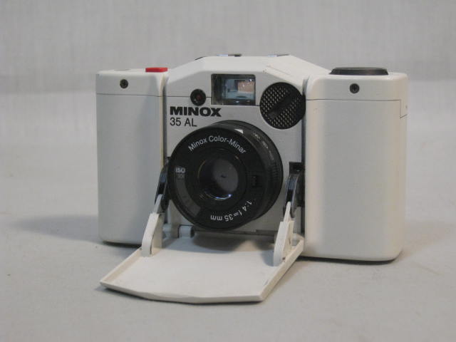 Vtg White Minox Model 35 AL 35mm Film Camera W/Color Minar f/4 Lens Leather Case 1