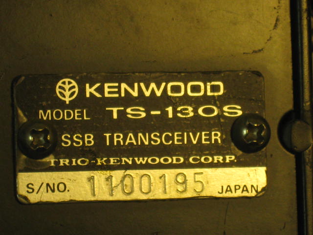 Kenwood TS-130S SSB HF Ham Radio Transceiver Parts/Repair NO RESERVE PRICE BID! 6