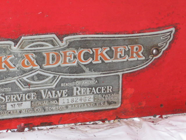Black & Decker Super Service Valve Refacer Grinder 9/16 3