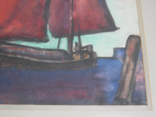 Original Vintage Robert E. Wade 1882-1958 Maritime Ship Watercolor Painting Art 3