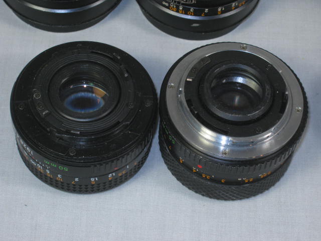 12 50mm Camera Lens Lot Olympus OM Zuiko Auto-S 1.8 Konica Hexanon 1.7 Yashica 8