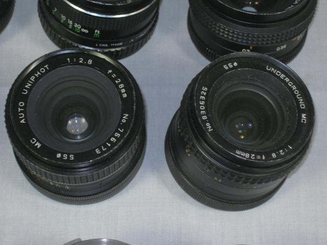 12 50mm Camera Lens Lot Olympus OM Zuiko Auto-S 1.8 Konica Hexanon 1.7 Yashica 10