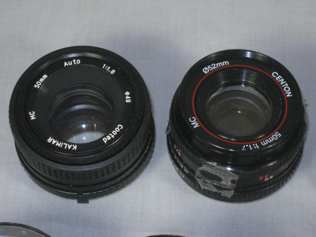 12 50mm Camera Lens Lot Olympus OM Zuiko Auto-S 1.8 Konica Hexanon 1.7 Yashica 11