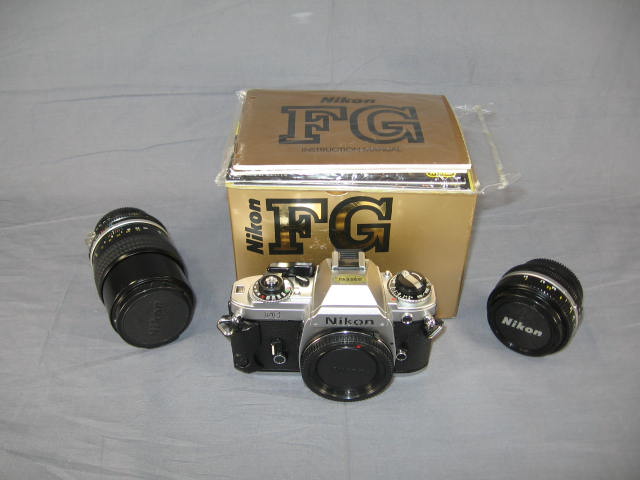 Nikon FG 35mm SLR Camera Nikkor AIS 50mm f/1.8 135mm +