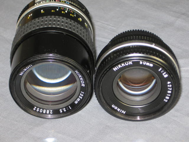 Nikon FG 35mm SLR Camera Nikkor AIS 50mm f/1.8 135mm + 11