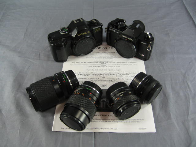 Yashica FX-3 Super 2000 +108 SLR Cameras W/4 Lenses+ NR