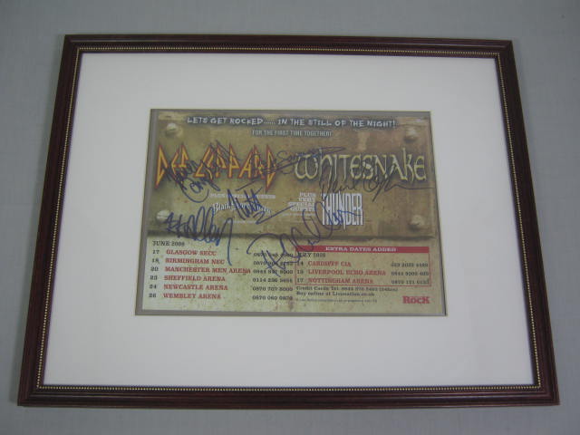 2008 Def Leppard Whitesnake Band Signed Concert Tour Poster Print Joe Elliott ++