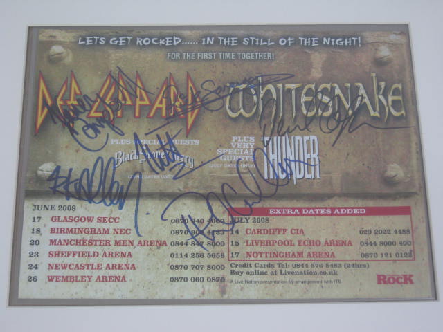 2008 Def Leppard Whitesnake Band Signed Concert Tour Poster Print Joe Elliott ++ 1