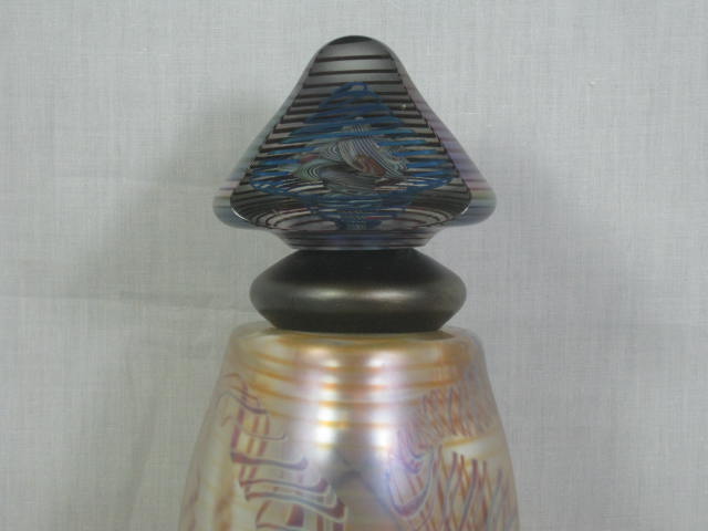 2005 HL Studio Art Glass Hand Blown Signed Dragon Jar Vase w/Stopper 9" Tall NR! 1