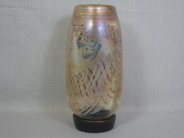 2005 HL Studio Art Glass Hand Blown Signed Dragon Jar Vase w/Stopper 9" Tall NR! 2