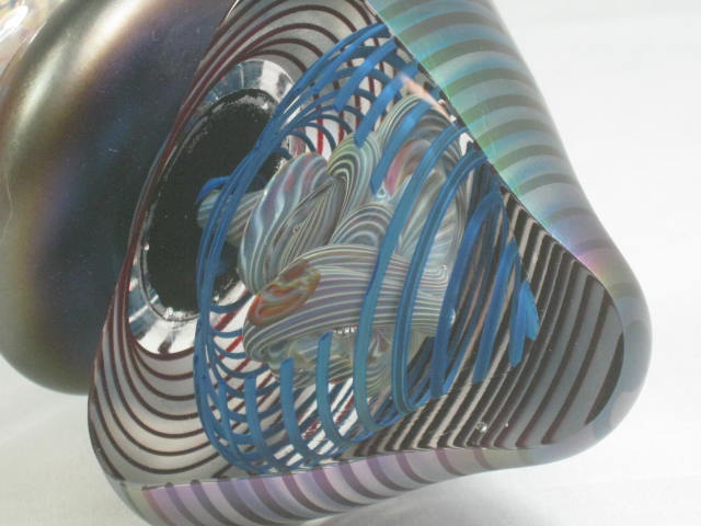 2005 HL Studio Art Glass Hand Blown Signed Dragon Jar Vase w/Stopper 9" Tall NR! 11