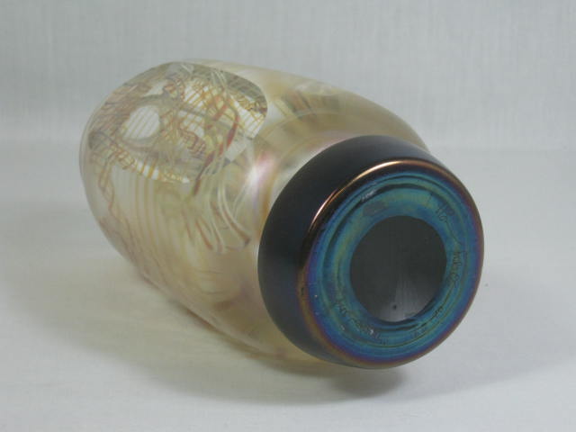 2005 HL Studio Art Glass Hand Blown Signed Dragon Jar Vase w/Stopper 9" Tall NR! 12