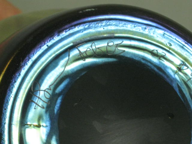 2005 HL Studio Art Glass Hand Blown Signed Dragon Jar Vase w/Stopper 9" Tall NR! 13