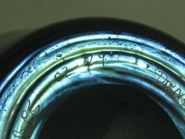 2005 HL Studio Art Glass Hand Blown Signed Dragon Jar Vase w/Stopper 9" Tall NR! 14