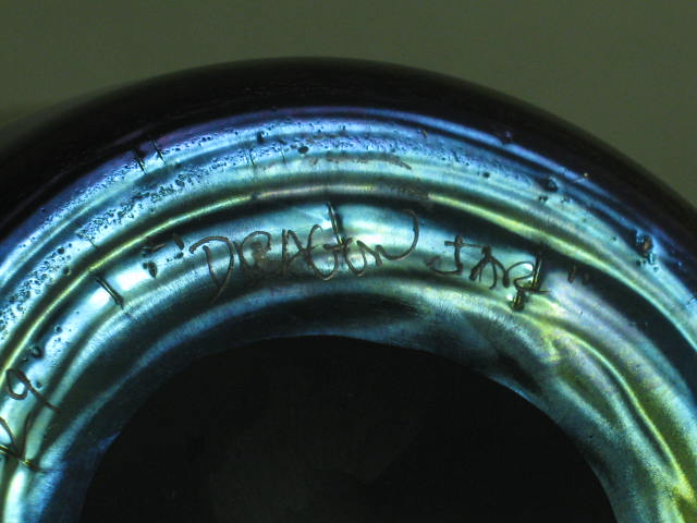 2005 HL Studio Art Glass Hand Blown Signed Dragon Jar Vase w/Stopper 9" Tall NR! 15