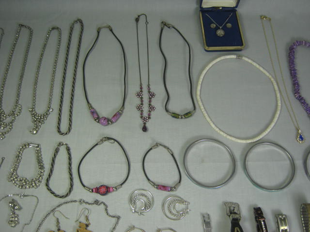 Vtg Jewelry Pocket Watch Lot Rings Earrings Necklaces 10K Gold Sterling Silver + 5