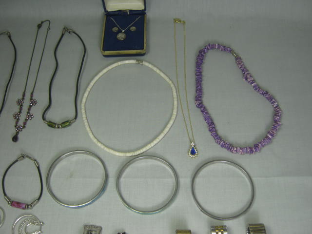 Vtg Jewelry Pocket Watch Lot Rings Earrings Necklaces 10K Gold Sterling Silver + 6