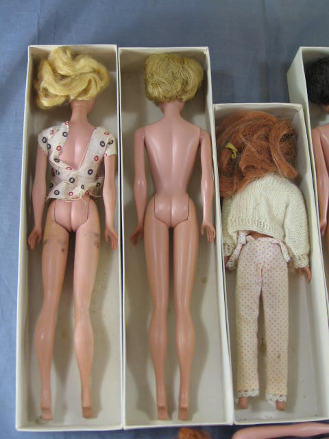 7 Vintage Barbie Skipper Midge Dolls Clothes +Cases Lot 4
