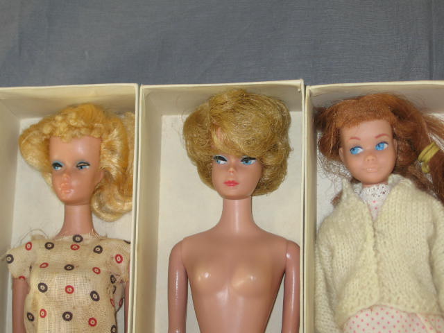 7 Vintage Barbie Skipper Midge Dolls Clothes +Cases Lot 5