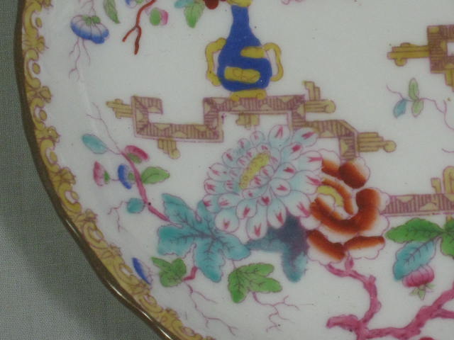 11 Antique Vtg Minton Chinese Tree China Saucer Berry Bowls Plates Dish Set NR! 2
