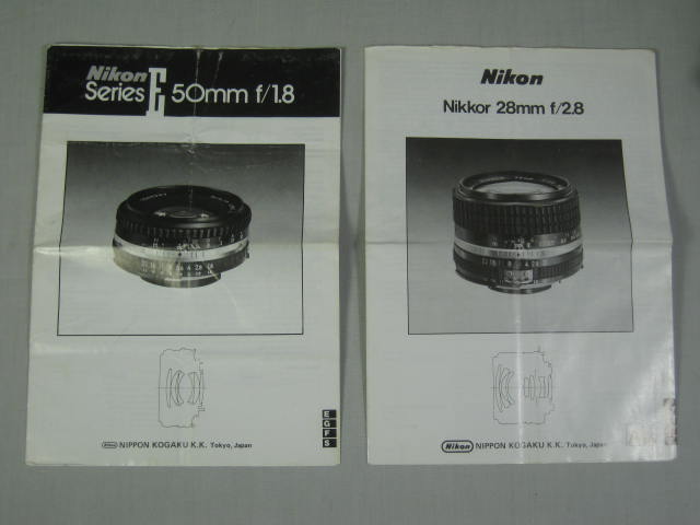 Nikon FA 35mm SLR Camera 50mm f/1.8 Nikkor 28mm f/2.8 Wide Angle Lens Manuals NR 13