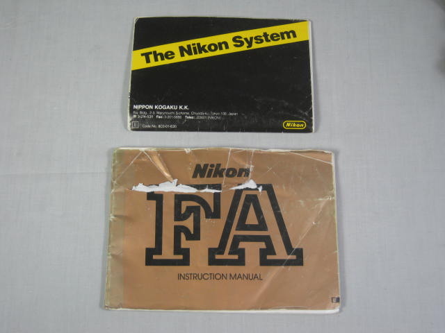 Nikon FA 35mm SLR Camera 50mm f/1.8 Nikkor 28mm f/2.8 Wide Angle Lens Manuals NR 14