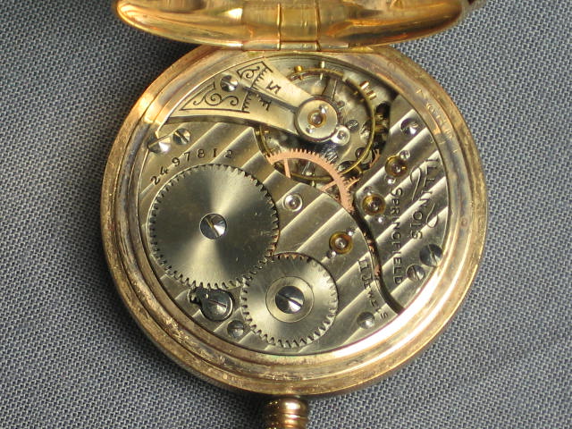 Illinois Springfield Gold 11J 11 Jewel Pocket Watch NR! 6