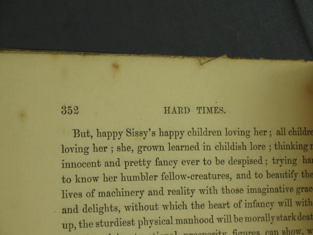 1854 First Edition Charles Dickens Hard Times Book NR 14