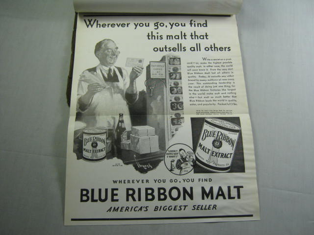 Vtg 1930s Pabst Blue Ribbon Malt Extract Advertising Salesman
