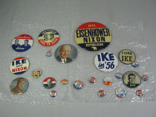 23 Vtg Ike Eisenhower Dick Nixon Presidential Campaign Pin Button Pinback Lot +