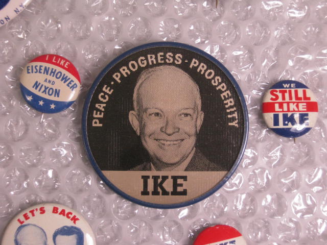 23 Vtg Ike Eisenhower Dick Nixon Presidential Campaign Pin Button Pinback Lot + 6