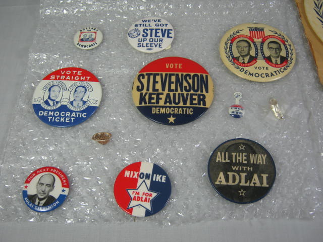 23 Vtg Stevenson Sparkman Kefauver Presidential Campaign Pin Button Pinback Lot+ 1