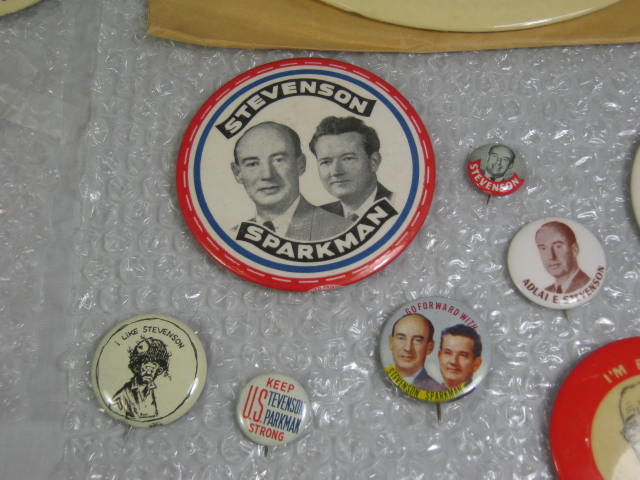 23 Vtg Stevenson Sparkman Kefauver Presidential Campaign Pin Button Pinback Lot+ 3