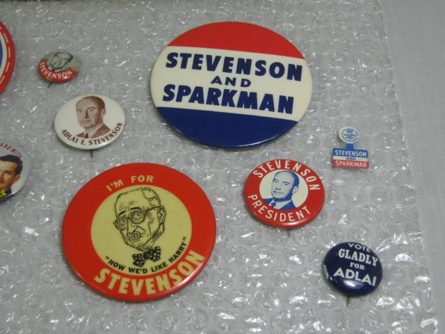 23 Vtg Stevenson Sparkman Kefauver Presidential Campaign Pin Button Pinback Lot+ 4