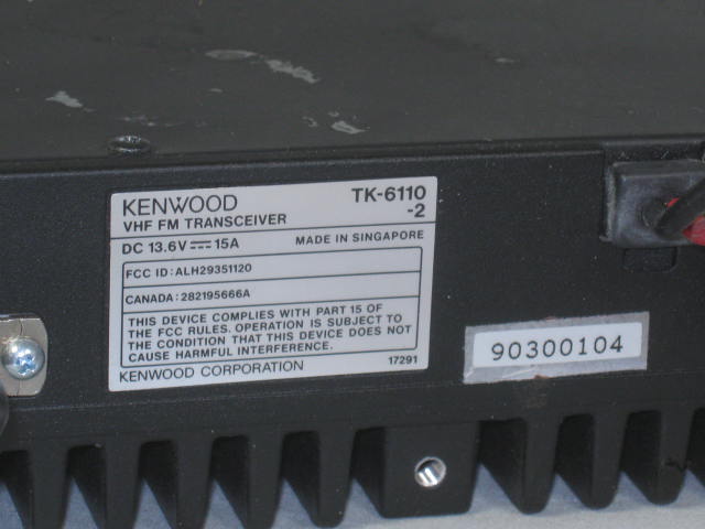 Kenwood TK-6110 VHF 2-Way Radio 32 Channel Low Band 35.0-50.0 MHz Bench Tested 3